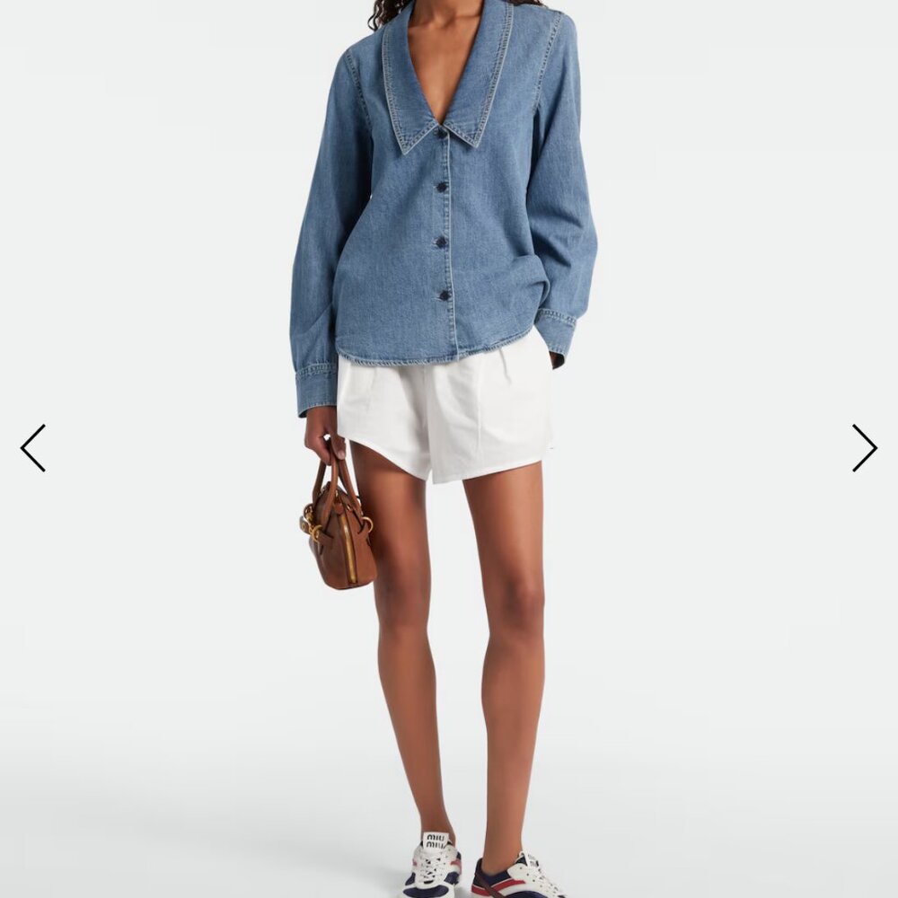 Frame The Low Collar Denim Shirt new with tags